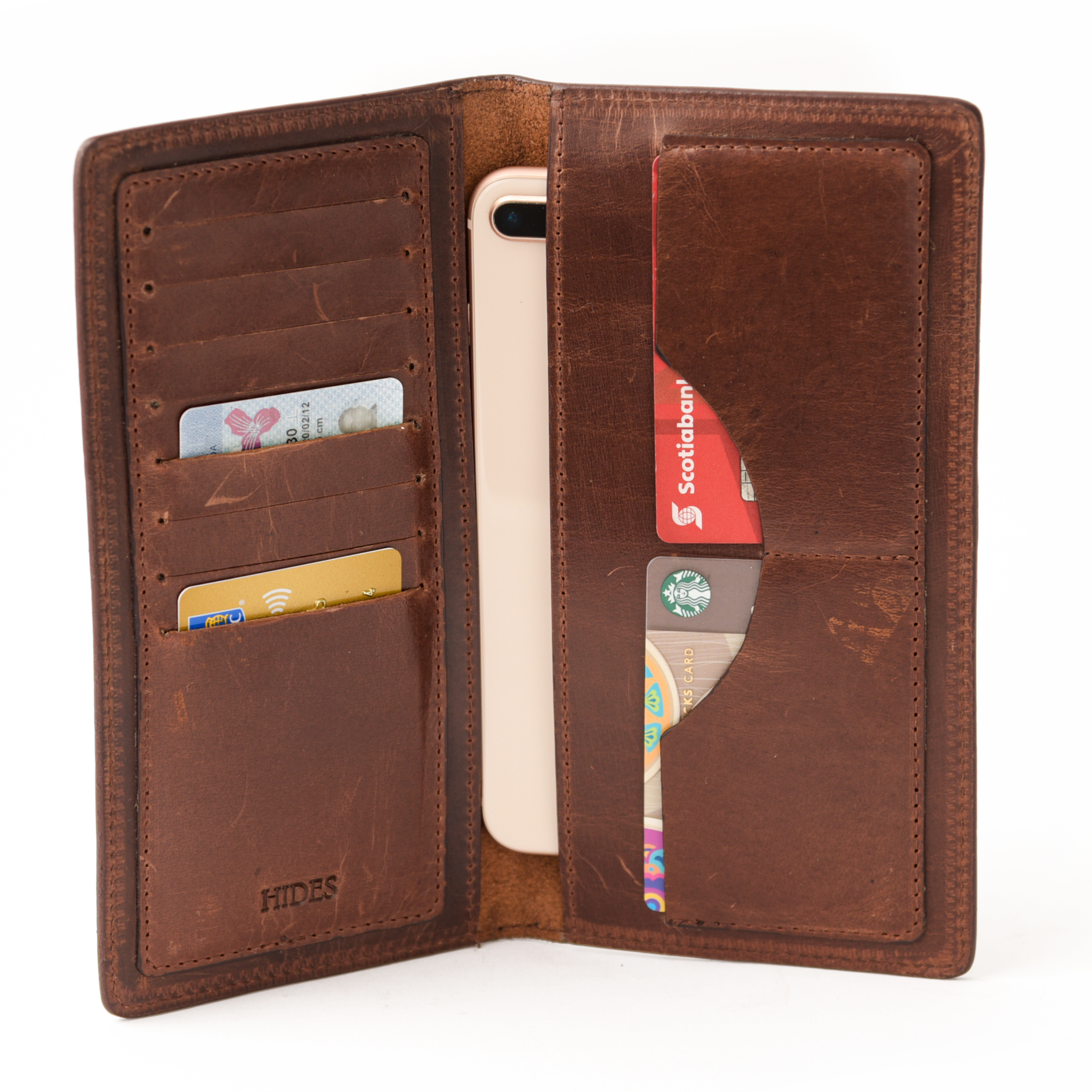 Vertical Long Leather Wallet