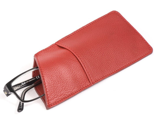 Red Leather Sunglasses Case