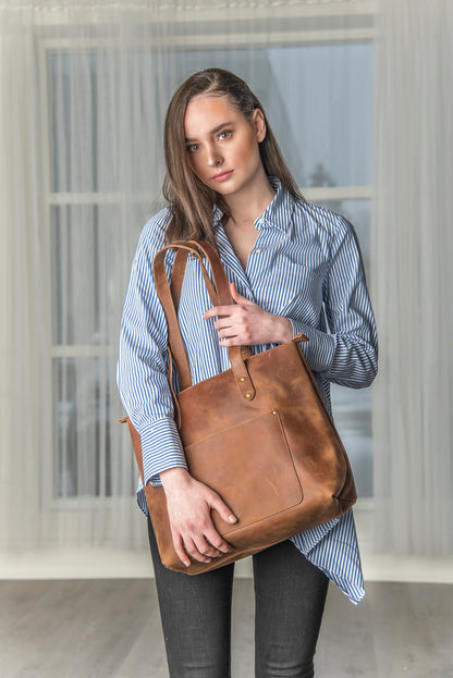 Classic Leather Tote Bag