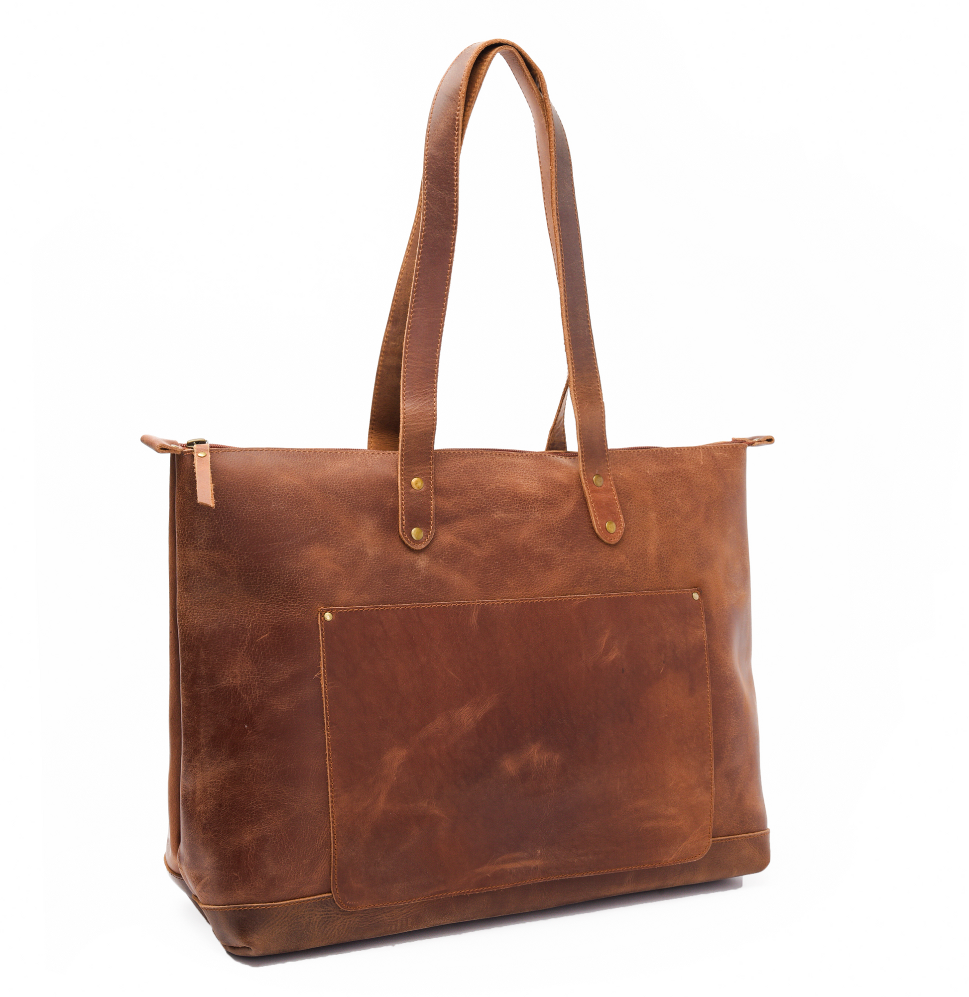 Buy Women s Leather Tote Bag with Zipper Bucks Leather Co