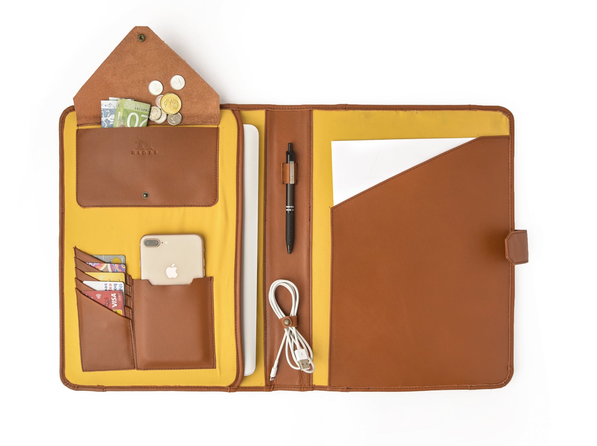 Tan Leather Portfolio Wallet