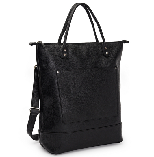 Leather bag with zipper deals