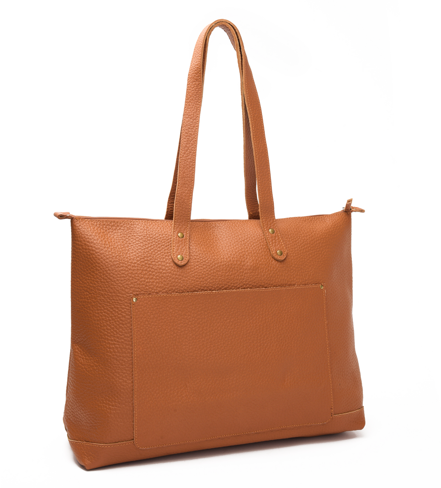 Natural leather deals tote bag