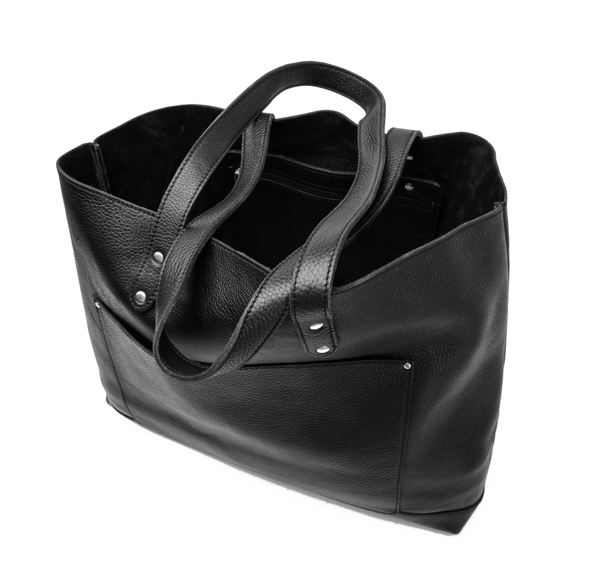 Floppy leather 2025 tote bag