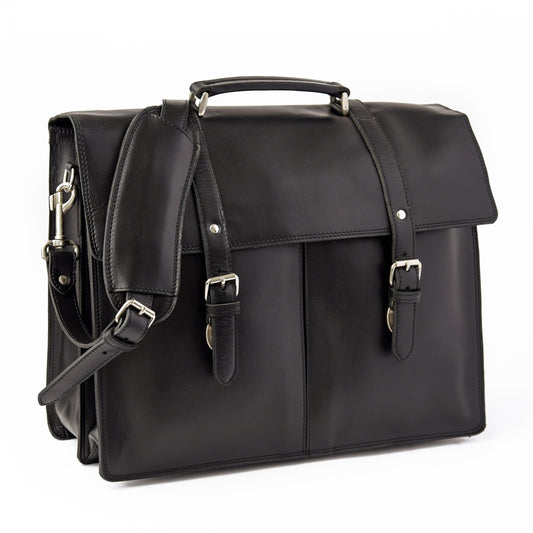 Black Classic Leather Briefcase