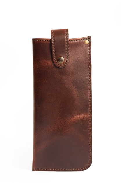 Leather Sunglasses Case with Snap Closure