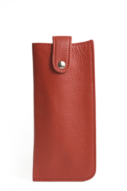 Leather Sunglasses Case with Snap Closure