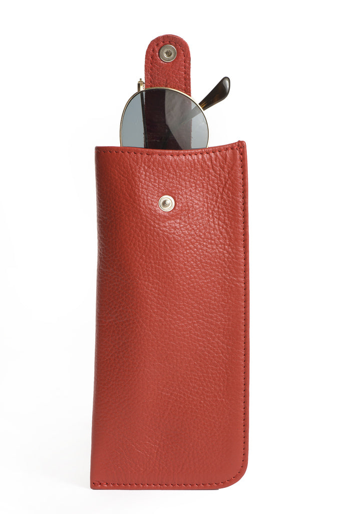 Leather Sunglasses Case with Snap Closure