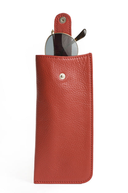 Leather Sunglasses Case with Snap Closure