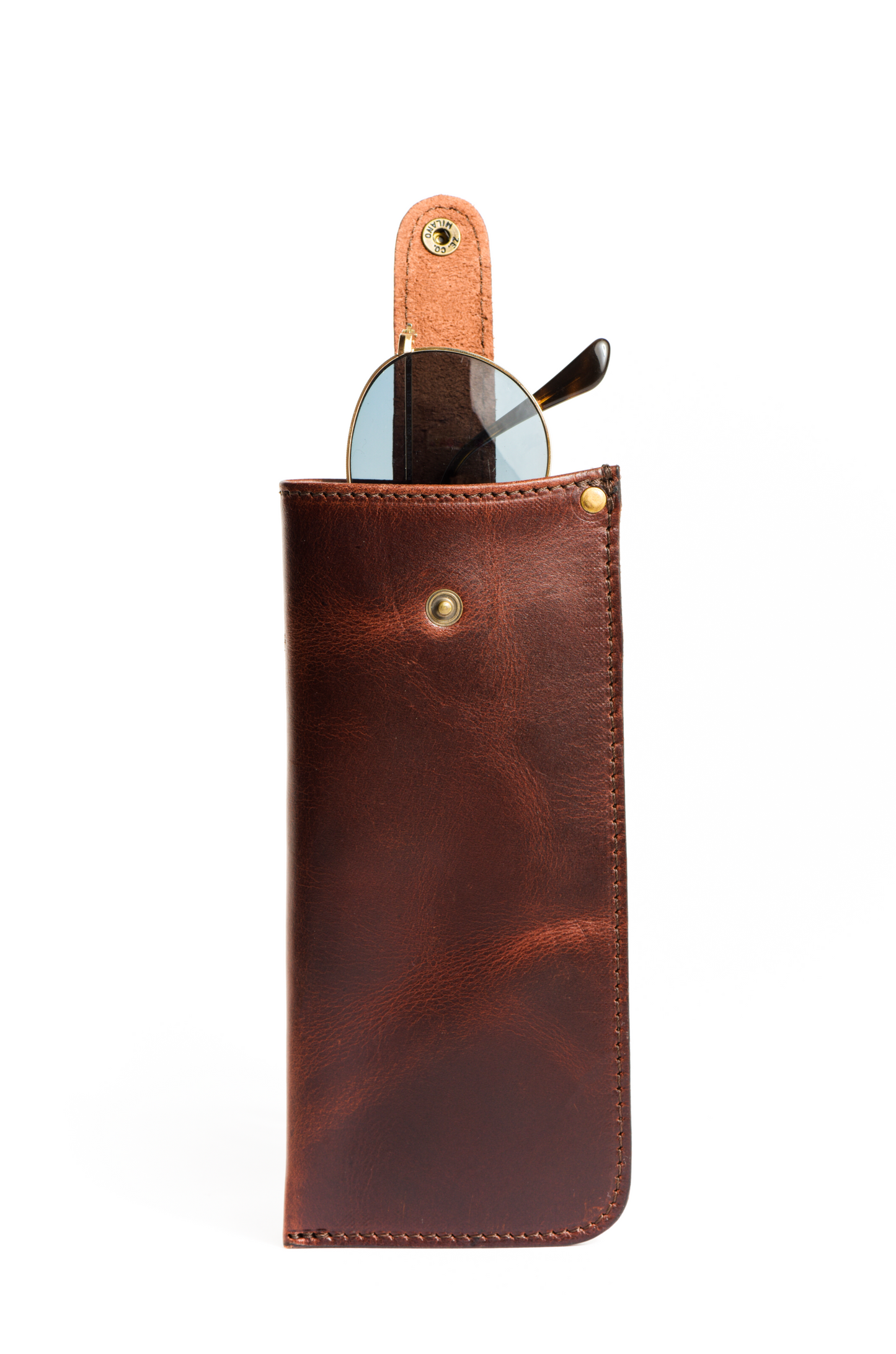 Leather Sunglasses Case with Snap Closure