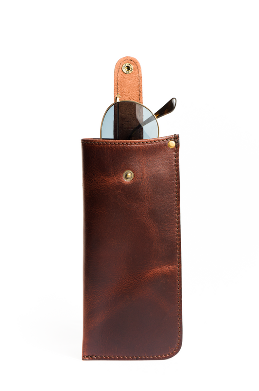 Leather Sunglasses Case with Snap Closure