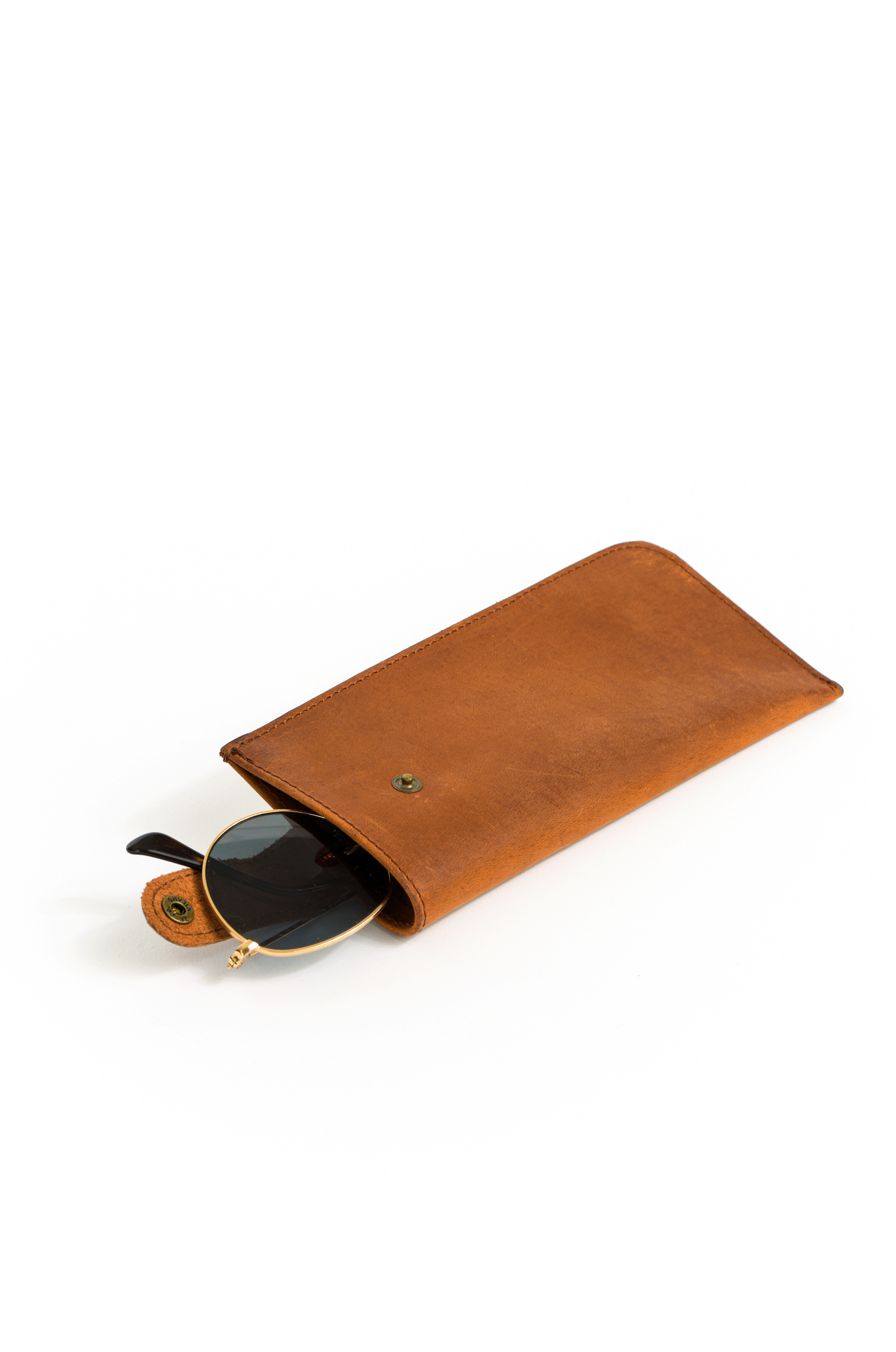 Leather Sunglasses Case with Snap Closure