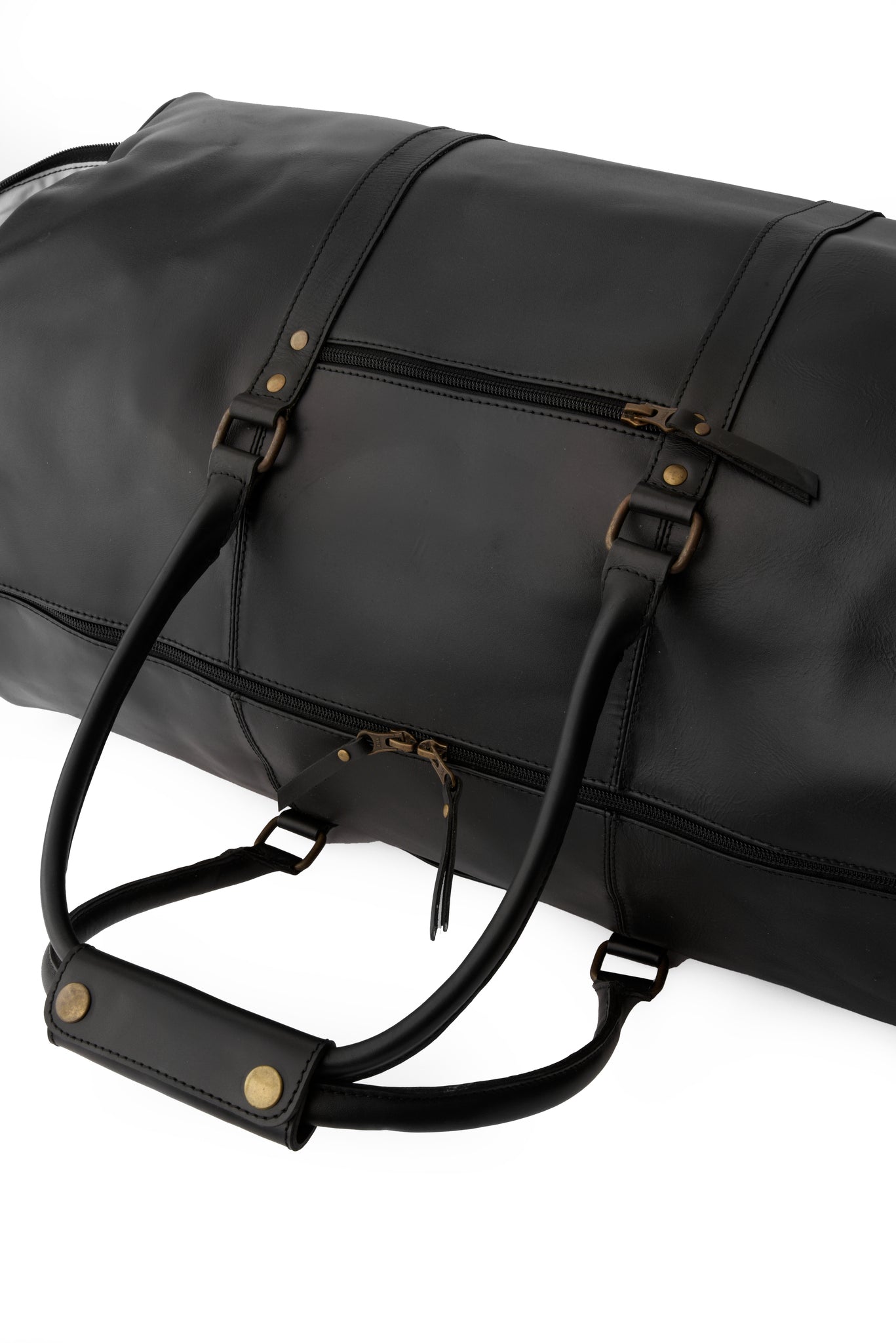 Ajax Leather Duffle Bag with Shoe Compartment