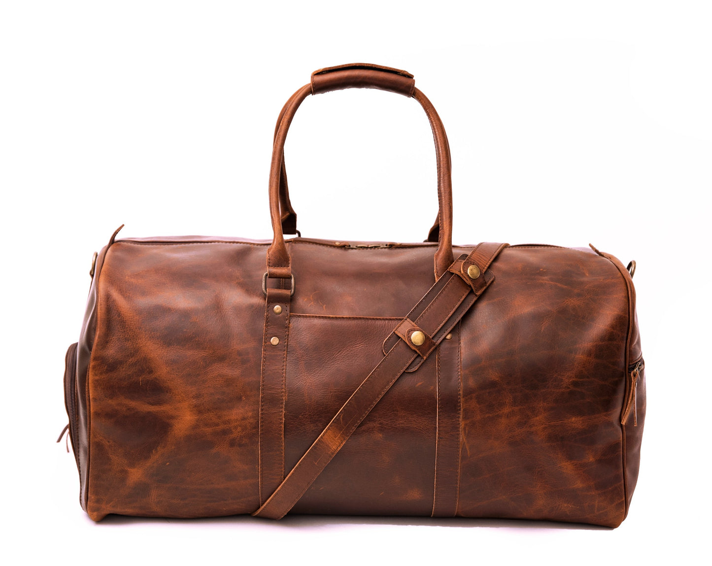 Ajax Leather Duffle Bag with Shoe Compartment