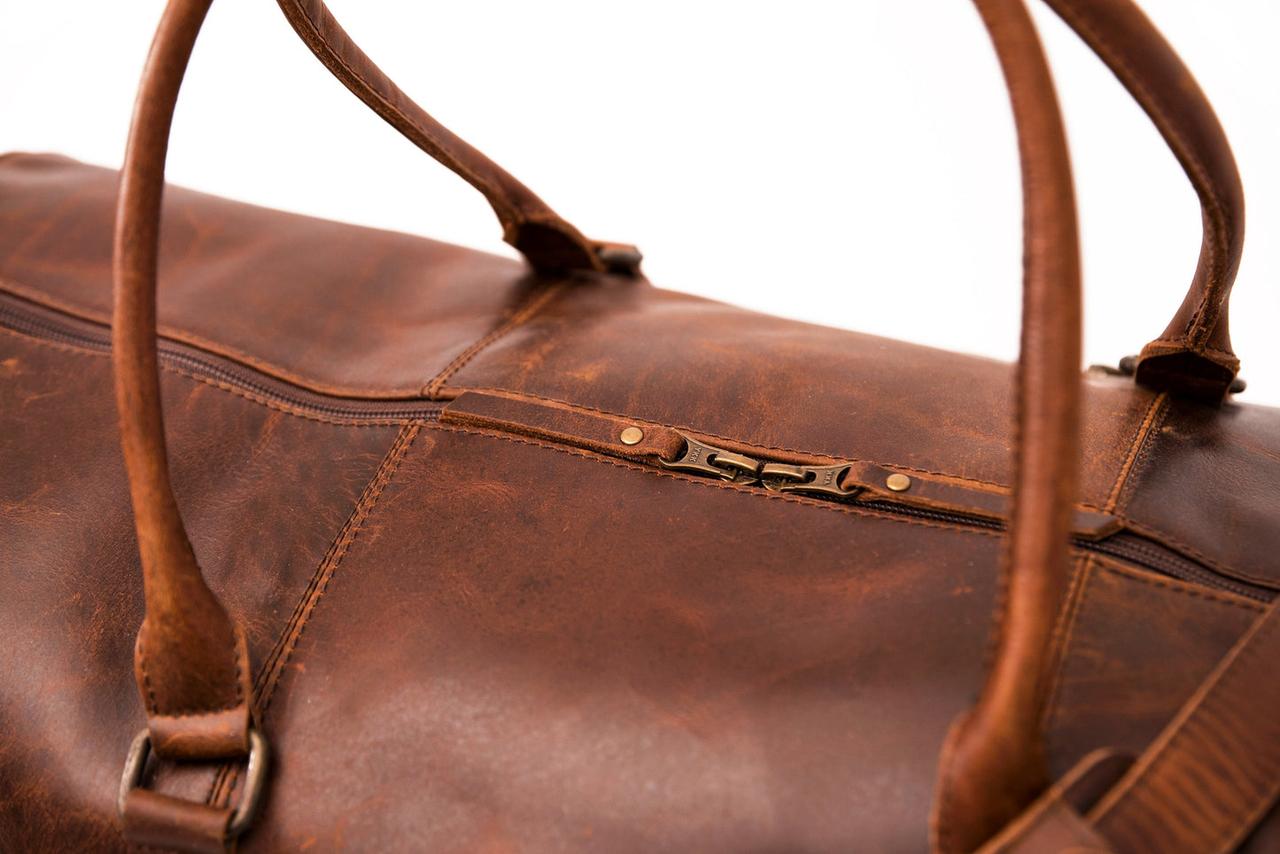 Ajax Leather Duffle Bag with Shoe Compartment