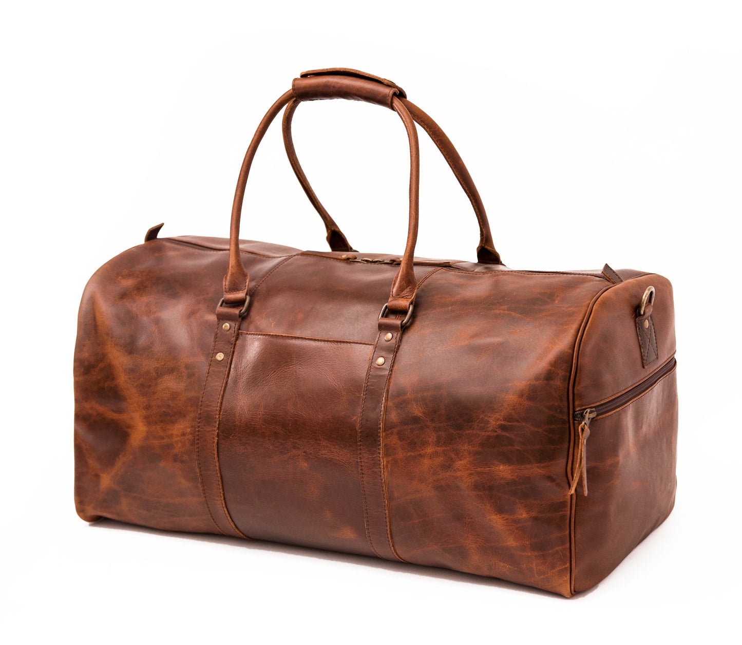 Ajax Leather Duffle Bag with Shoe Compartment