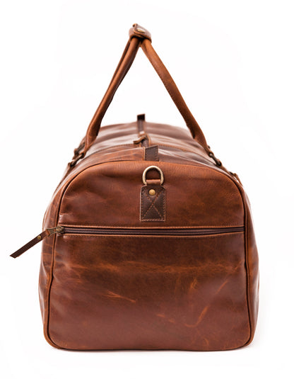 Ajax Leather Duffle Bag with Shoe Compartment