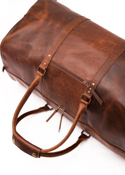Ajax Leather Duffle Bag with Shoe Compartment